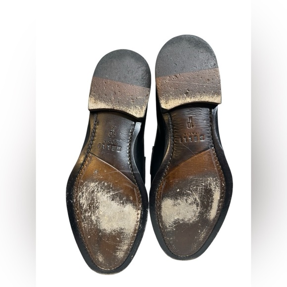Zelli Savannah Italian calfskin penny loafer black men shoes, size 10, pre-owned main image 15